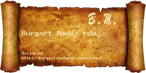 Burgert Medárda névjegykártya